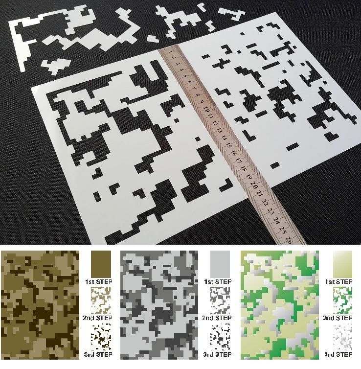 Digital Camo Pattern Stencil