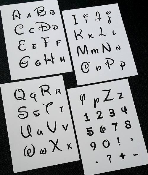 Disney Font Alphabet Stencils