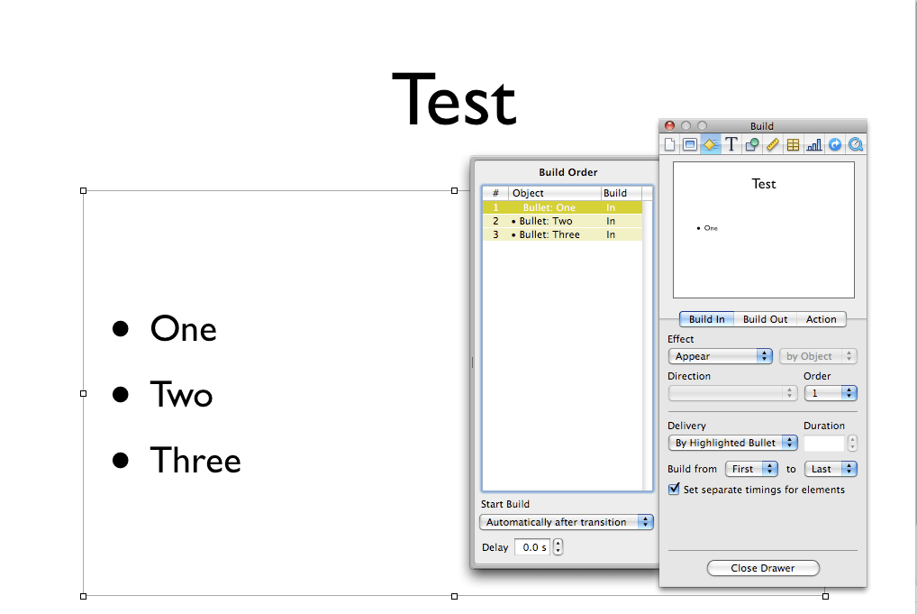 How to Build a List in Keynote