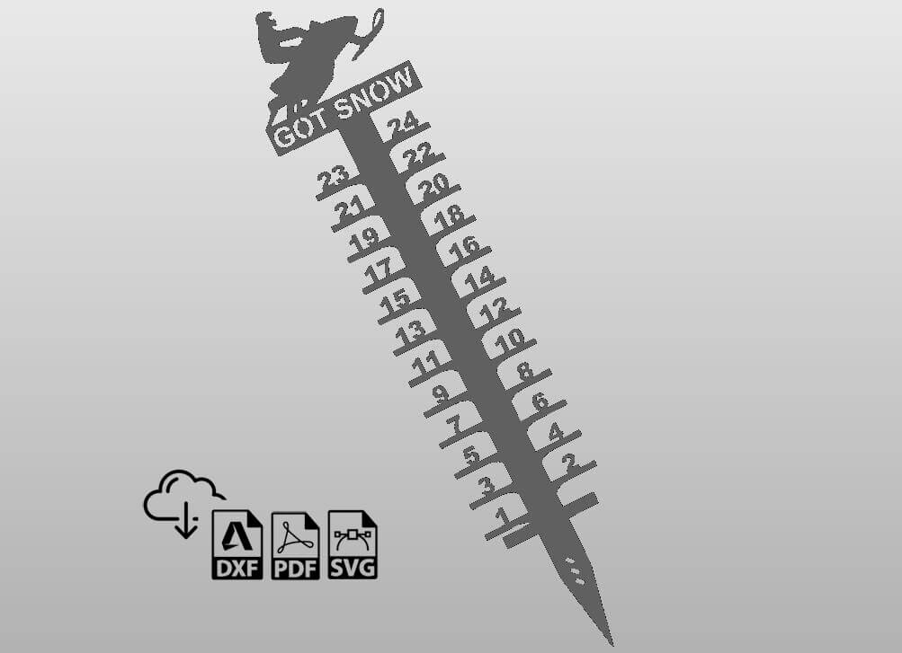 Snowmobile Got Snow Snow Depth Gauge DXF File StepFIVE40 DXF Files