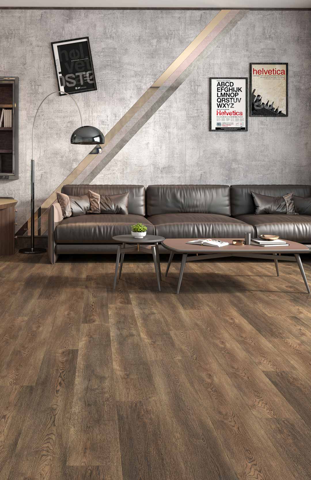 Distressed Wood Effect Waterproof Luxury Vinyl Rigid Flooring STEP GUARD Floors & Walls