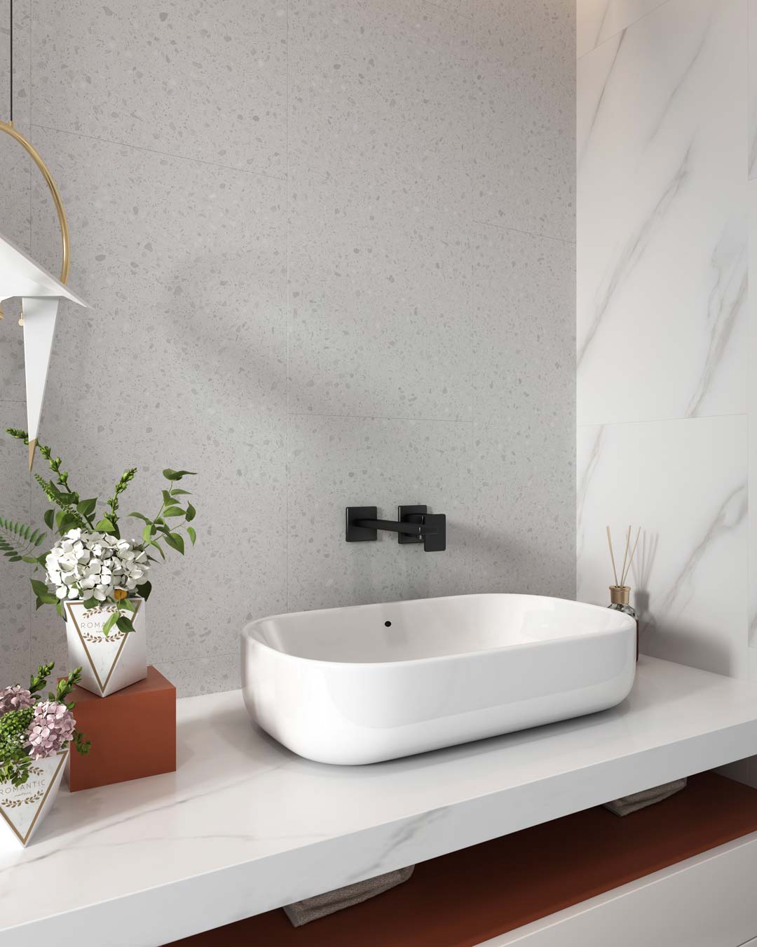 Rigid vinyl SPC Wall Panels for Bathroom STEP GUARD Floors & Walls