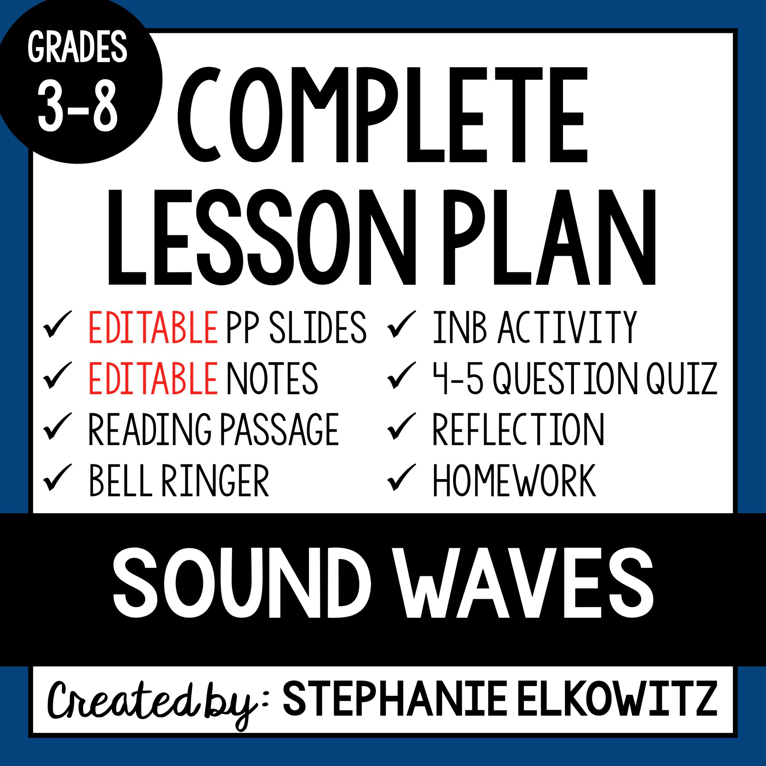Sound Waves Lesson Stephanie Elkowitz