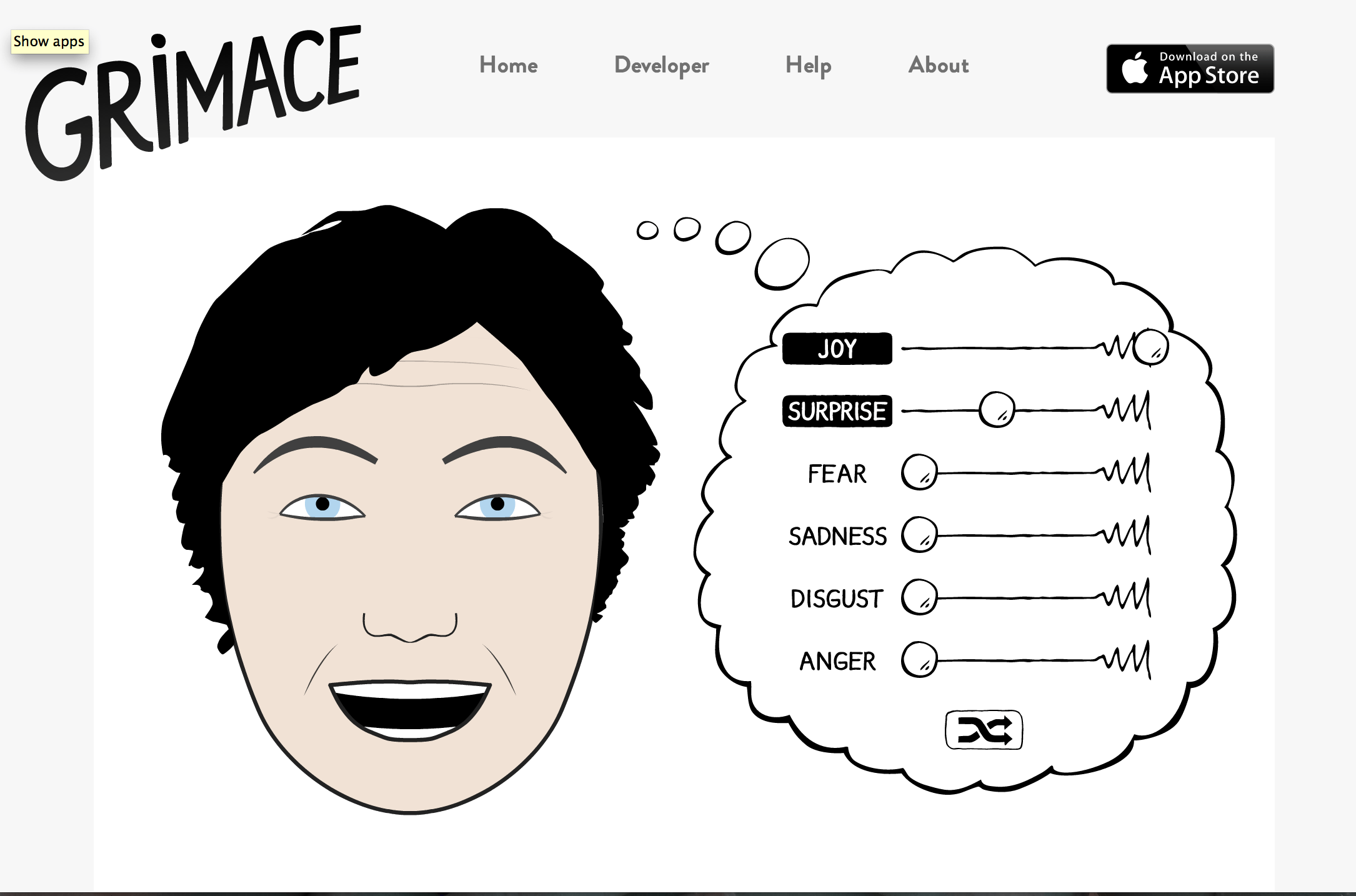 Grimace, you can see how emotions and facial expressions are linked