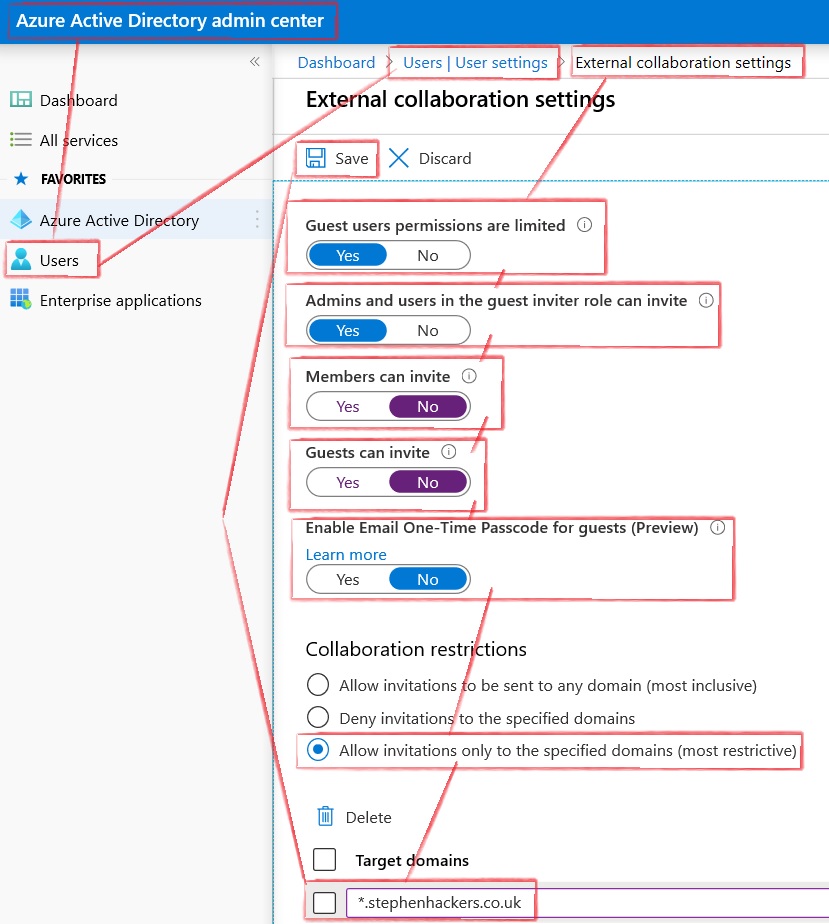 Office 365 How To Configure External Collaboration Settings with Domain