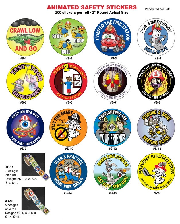 2" Animated Safety Stickers (Stock) Stickers