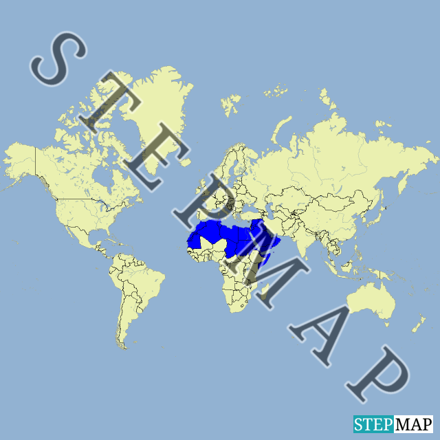 Weltkarte Arabische Länder StepMap Arabic World