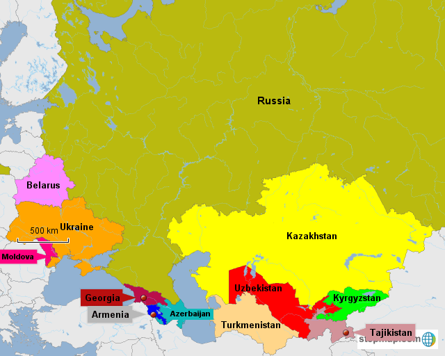 Cis Quiz Political Map StepMap CIS Staaten Landkarte für Asia