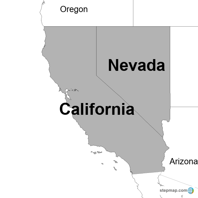 StepMap California/Nevada Landkarte für USA