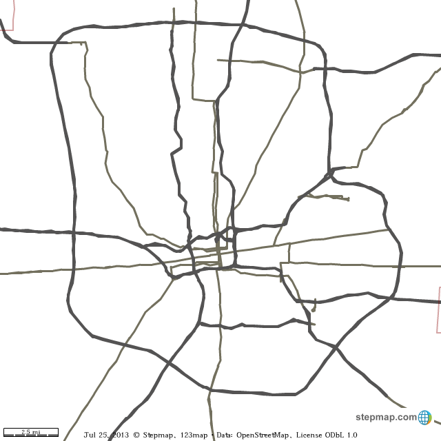 StepMap Columbus, Ohio Outline Landkarte für World
