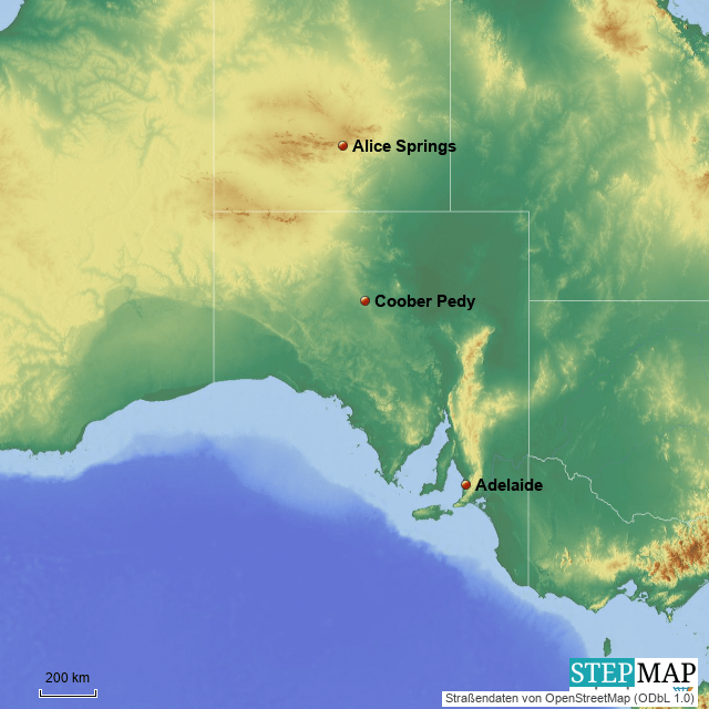 StepMap Coober Pedy Landkarte für Australia