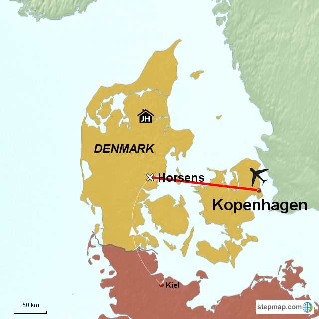 StepMap Denmark Test Landkarte für Germany
