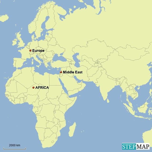 StepMap EMEA Landkarte für Albania