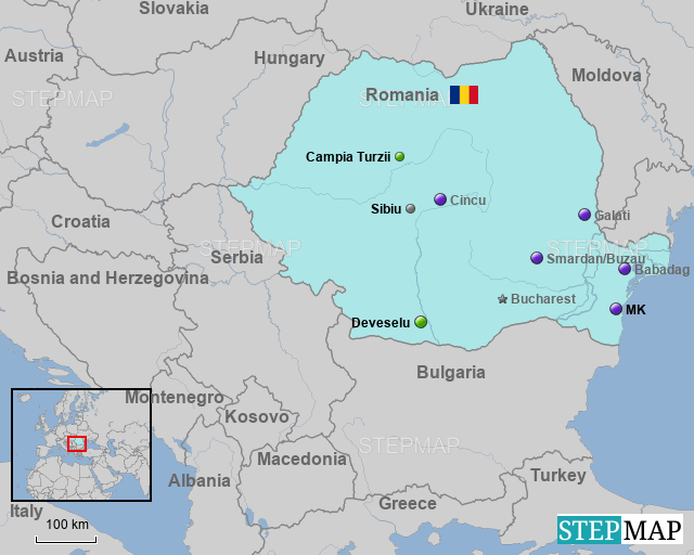StepMap ERI_Romania170531 Landkarte für Romania