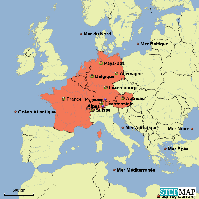 Carte D Europe De L Ouest StepMap Europe de l`ouest Landkarte für Germany