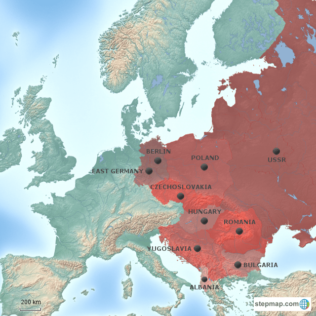 StepMap Iron Curtain USSR Landkarte für Europe