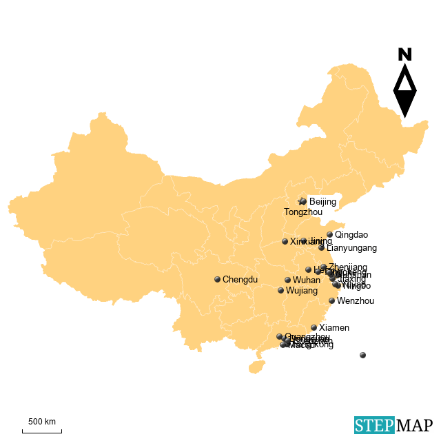 StepMap Leoni Landkarte für China