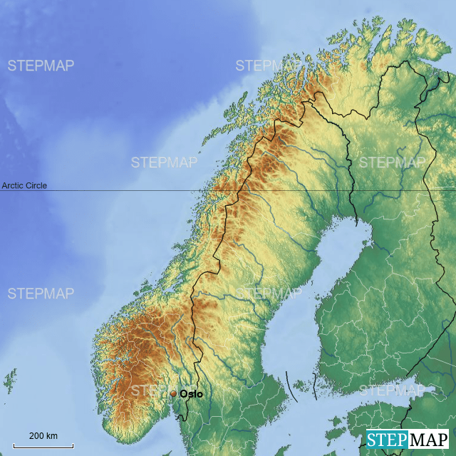 Show Me A Map Of Norway StepMap Norjan kartta Landkarte für Norway