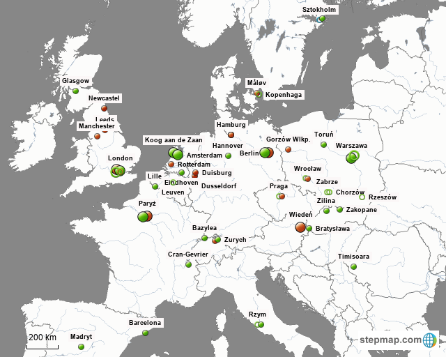 Kaart Europa 2015 Cricket StepMap PWr._Europa+2015 Landkarte für Europe