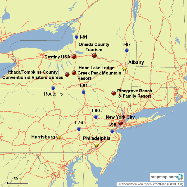 StepMap Philadelphia/SE Penn Map Landkarte für USA
