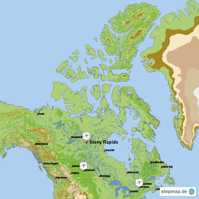 StepMap Places I've Flown To Landkarte für Canada