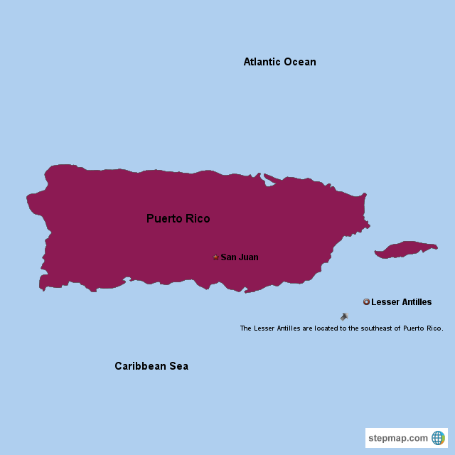 Puerto Rico location on the North America map