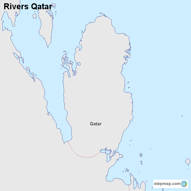 StepMap Rivers Qatar Landkarte für Qatar