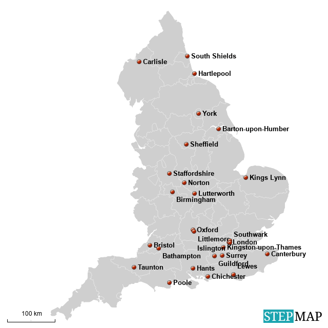 Burials In The Parish Of Brailes Warwickshire England Map StepMap Sites with multiple burials in England Landkarte für Great