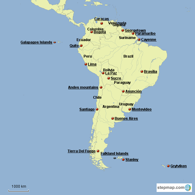 South America: Capitals Map Quiz Game GeoGuessr