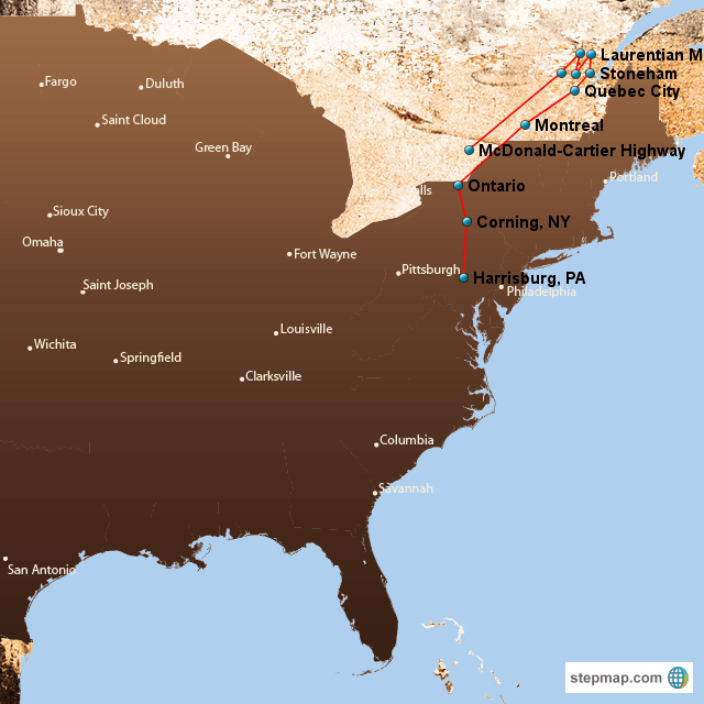 American Map Of Teen Runaways StepMap The Runaway's Diary Landkarte für USA