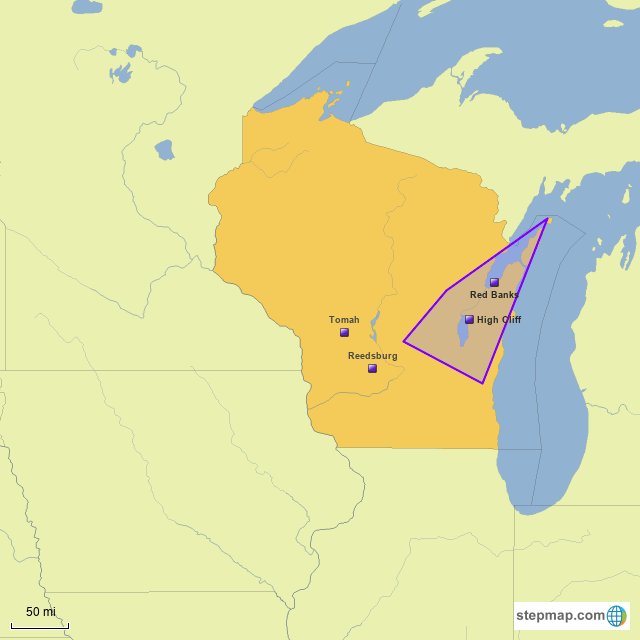 StepMap Winnebago Historic Landkarte für USA