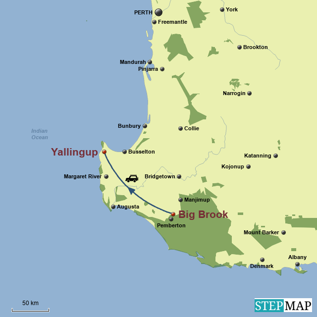 Yallingup Caravan Park Map StepMap Yallingup Landkarte für Australia