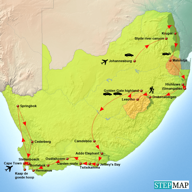 Gps Kaart Zuid Afrikaans StepMap ZuidAfrika 2013 Landkarte für South Africa