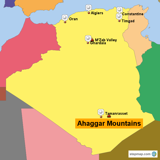 Ahaggar Mountain Map