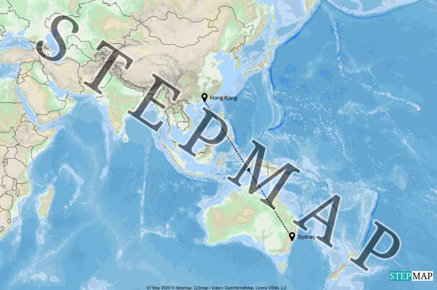 StepMap HKSydney Landkarte für World