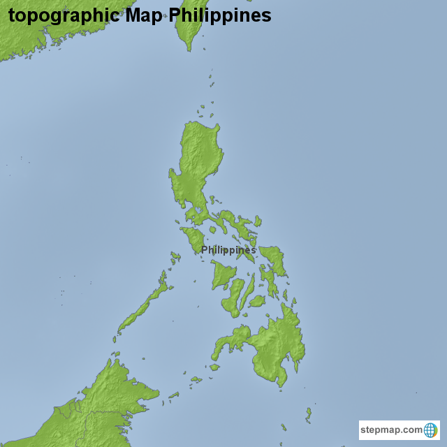 StepMap topographic Map Philippines Landkarte für Philippines