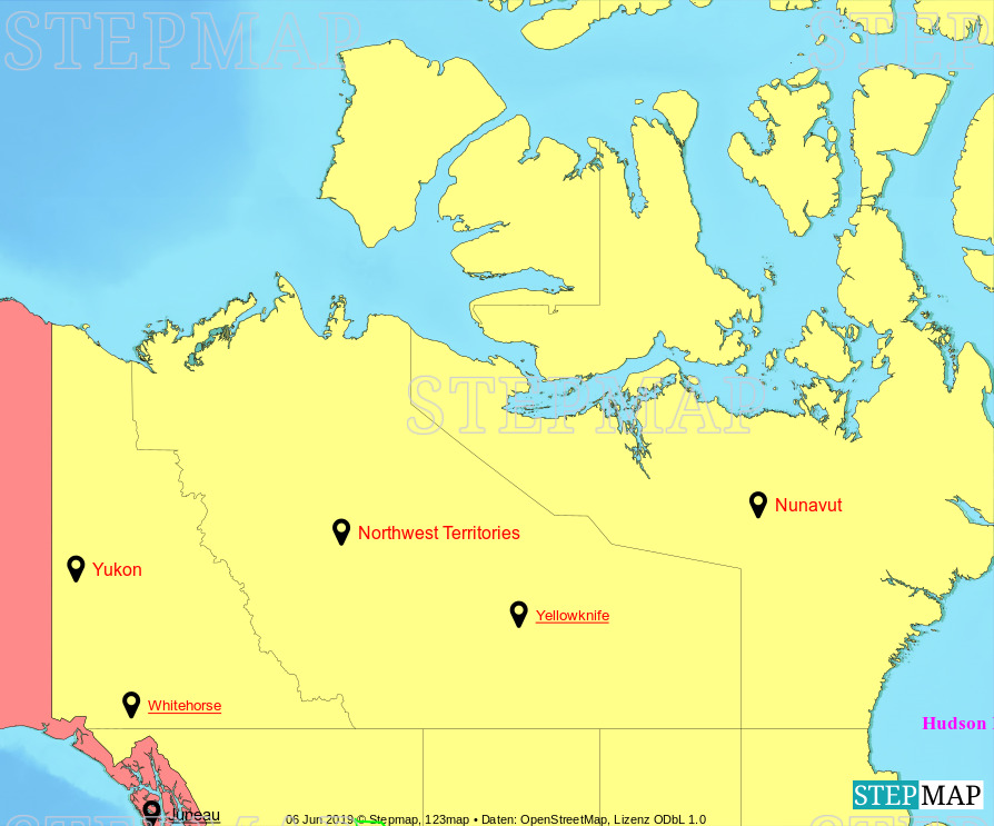 A Map Of The Us And Canda Water Wats StepMap UI308 US and Canda Landkarte für World