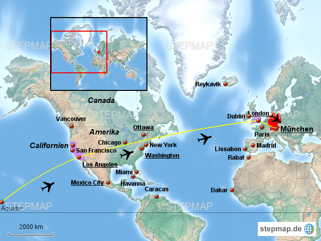 StepMap 2.Rückflug Deutschland Landkarte für Deutschland
