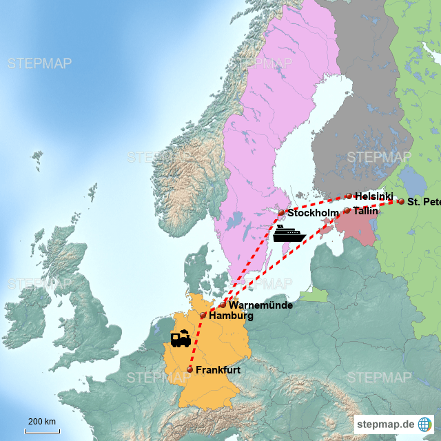 Aida Karte StepMap AIDA Landkarte für Deutschland