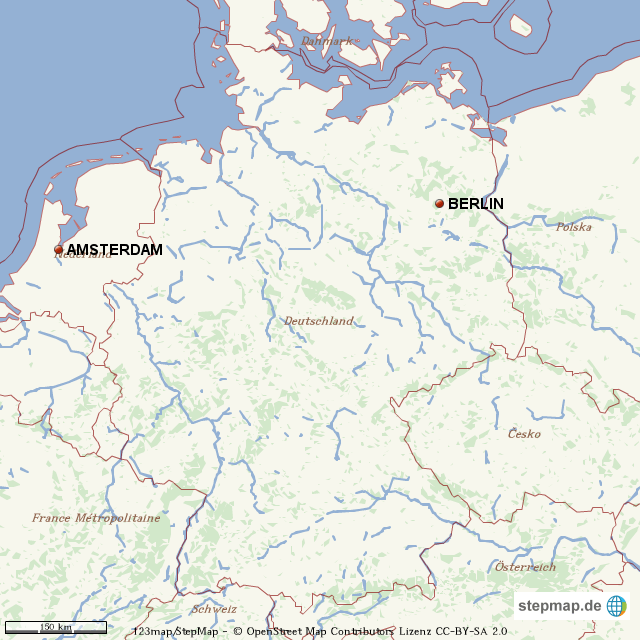Funda Amsterdam Kaart Berlin StepMap BERLINAMSTERDAM Landkarte für Welt