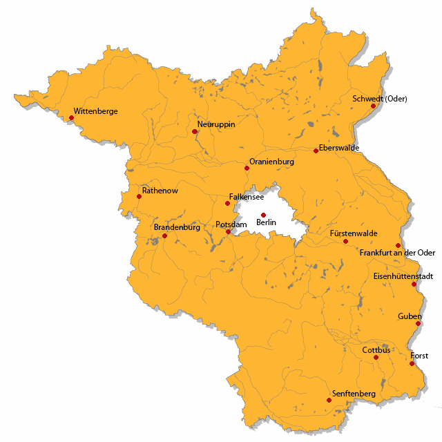 StepMap Brandenburg Landkarte für Deutschland