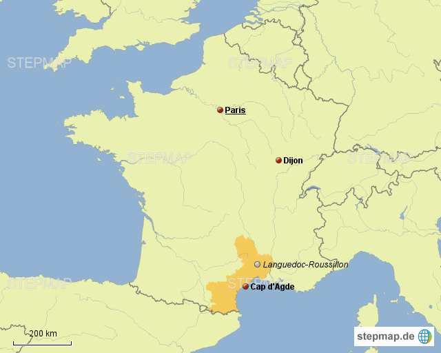Les Défis De Voyager À Cap D'agde Sur La Carte De France StepMap Cap d'Agde Landkarte für Frankreich