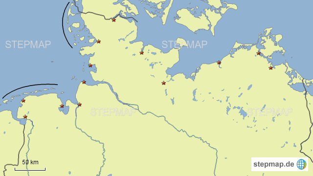 StepMap Deutsche Küste Landkarte für Deutschland