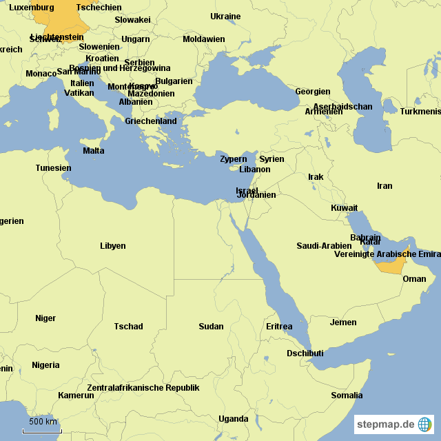 Europa Kaart Gebergte In Dubai StepMap Dubai Landkarte für Deutschland