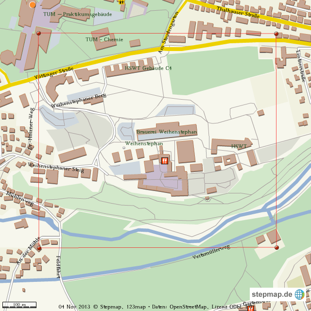 Karte Freising Umgebung StepMap FREISING Landkarte für Welt