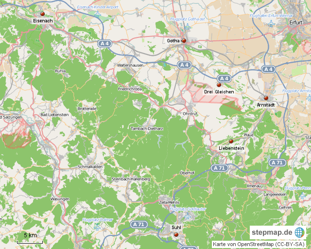 Krahnberg Gotha Karte StepMap Gotha Landkarte für Deutschland