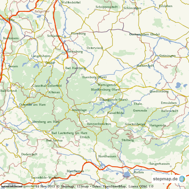 StepMap Harz Landkarte für Welt