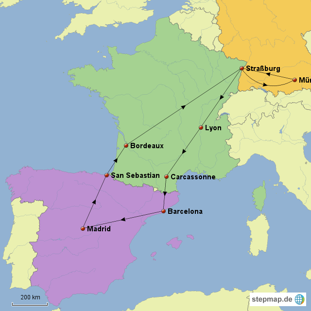 StepMap INTERRAIL Landkarte für Deutschland