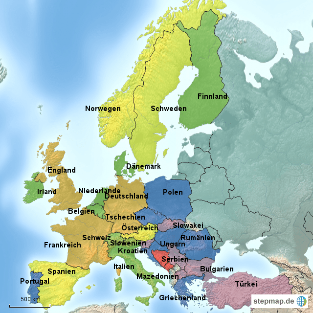 StepMap Interrail Landkarte für Deutschland