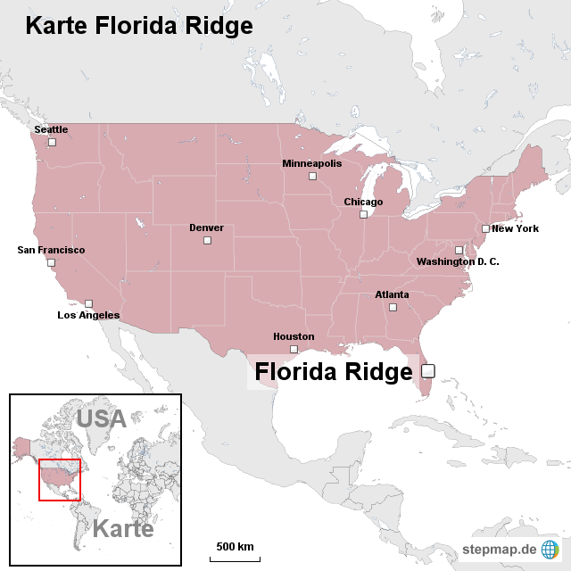 StepMap Karte Florida Ridge Landkarte für USA